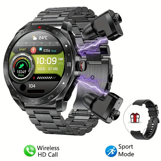 New Smart Watch TWS 2-In-1 Bluetooth Earphones HIFI 9D Sound Quality Bluetooth Call for Men and Women Sports Smartwatches